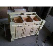 America style solid wood island for kitchen cabinet